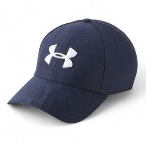 Under Armour UA 3.0 Blitzing Hat Midnight Navy Graphite Fitted Flex Size M/L NEW